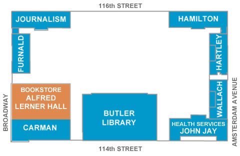 Map to Alfred Lerner Hall