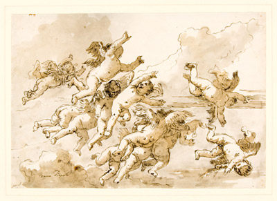 Flying Cherubs on Clouds