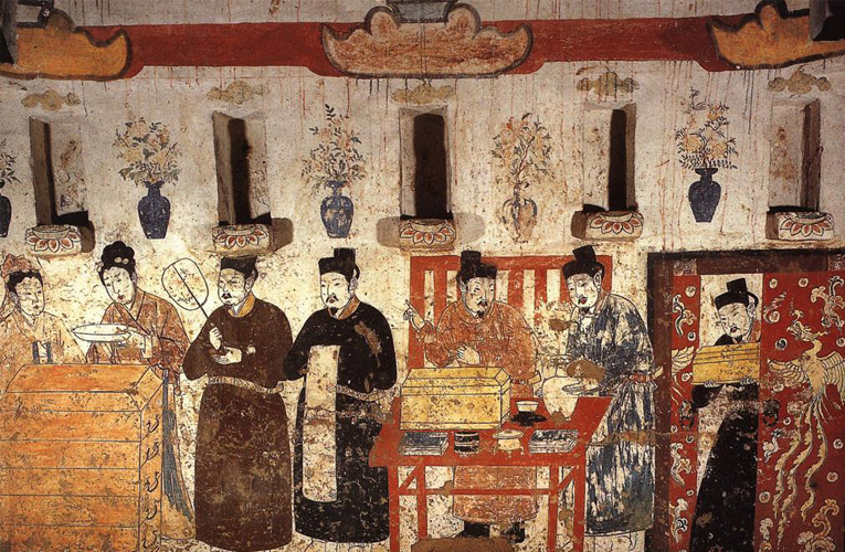 Zhang Shiqing's tomb, East wall in rear chamber (Liao Dynasty)