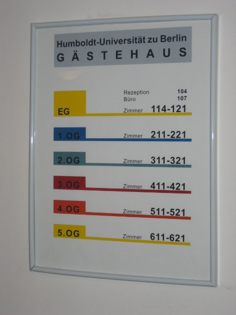 Plan des G&auml;stehauses