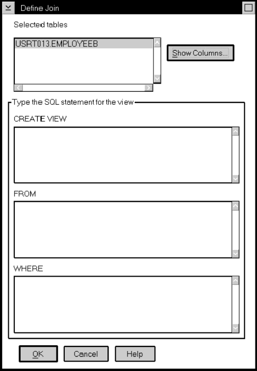 The Define Join window
