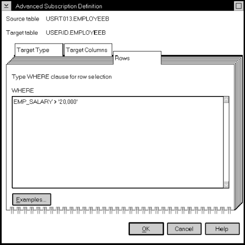 The Rows page