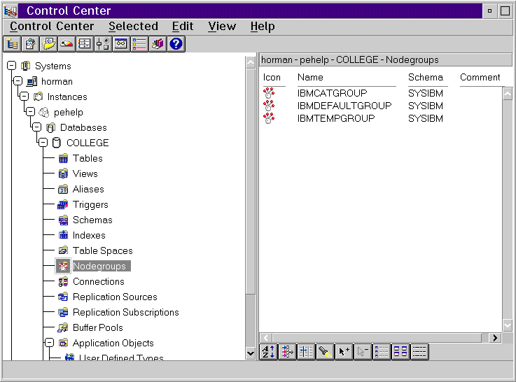 A screen capture of the Control Center.