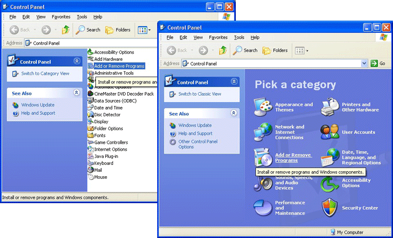 [Screenshot of Windows Control Panel]