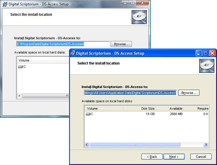 [Screenshot of DS-Access installation folder]