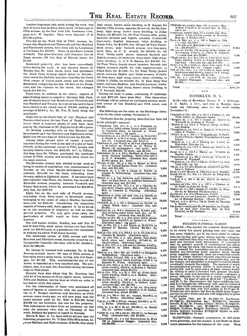 The Real Estate Record Document View Real estate record and builders