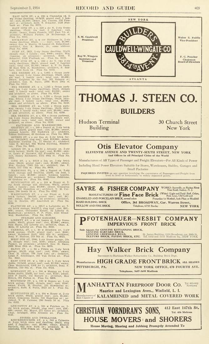 Real Estate Record page image for Real estate record and builders' guide ([v. 94, no. 2425: Articles]: September 5, 1914), page 409