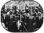 Civil-rights leaders walk from the Washington Monument to the Lincoln Memorial during the March on Washington (August 28, 1963). 